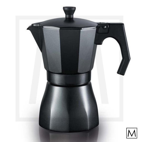 Moka Pot - 6 Kişilik Kahve Demleme Cezvesi - Siyah