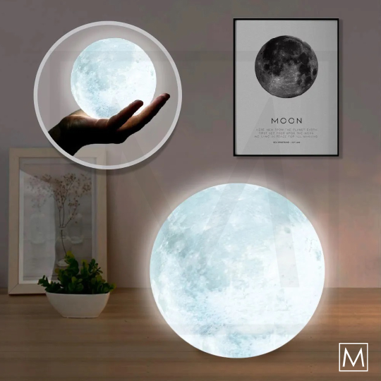 Ay Gece Lambası - Dekoratif 3 boyutlu Led Moon Lamp