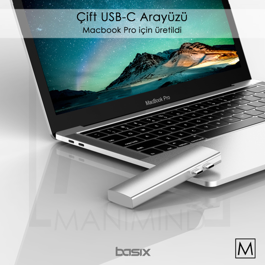 Basix P1 USB C 7in1 - Çift usb arayüzü